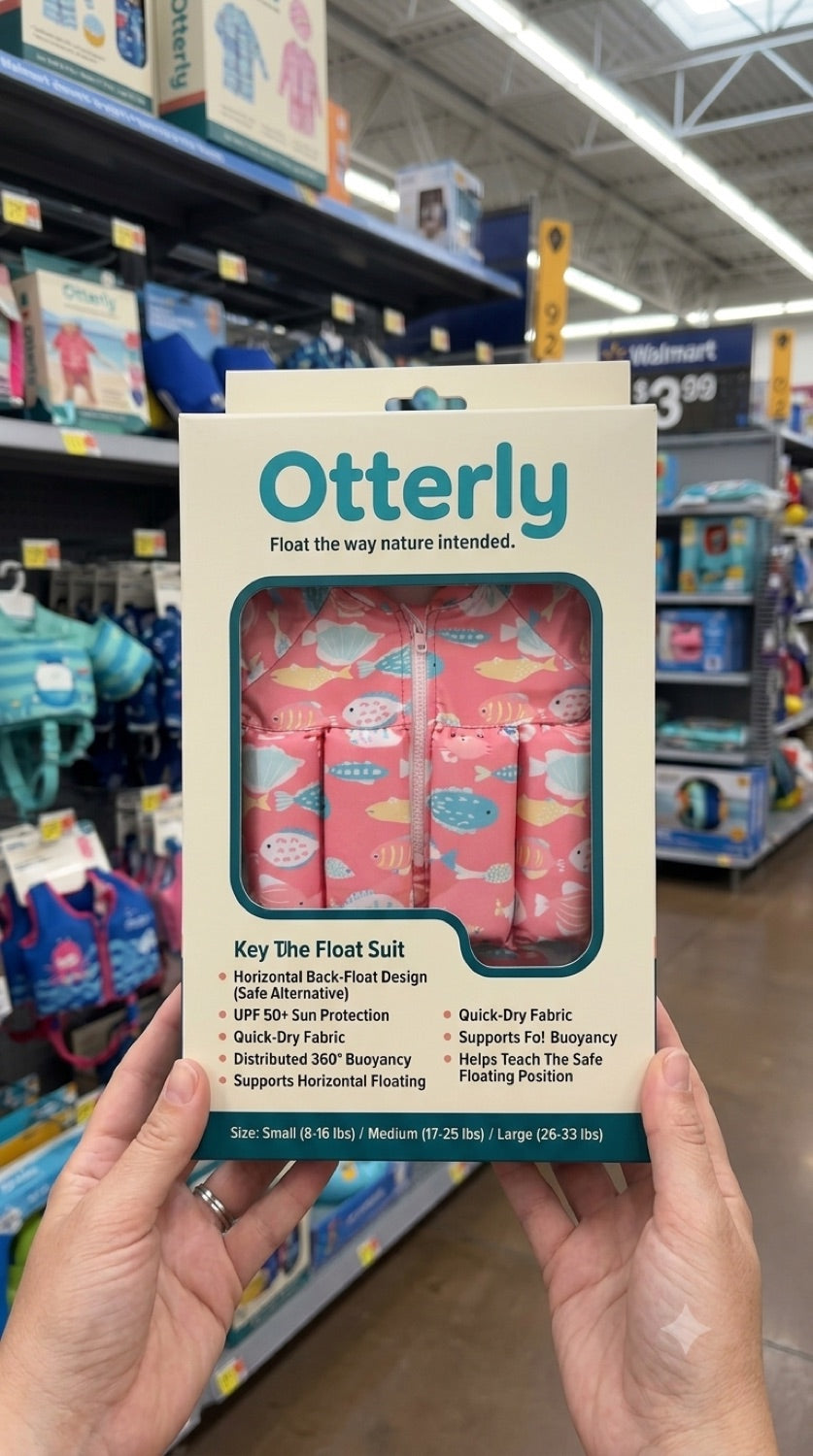 Hand holding the Otterly float suit box